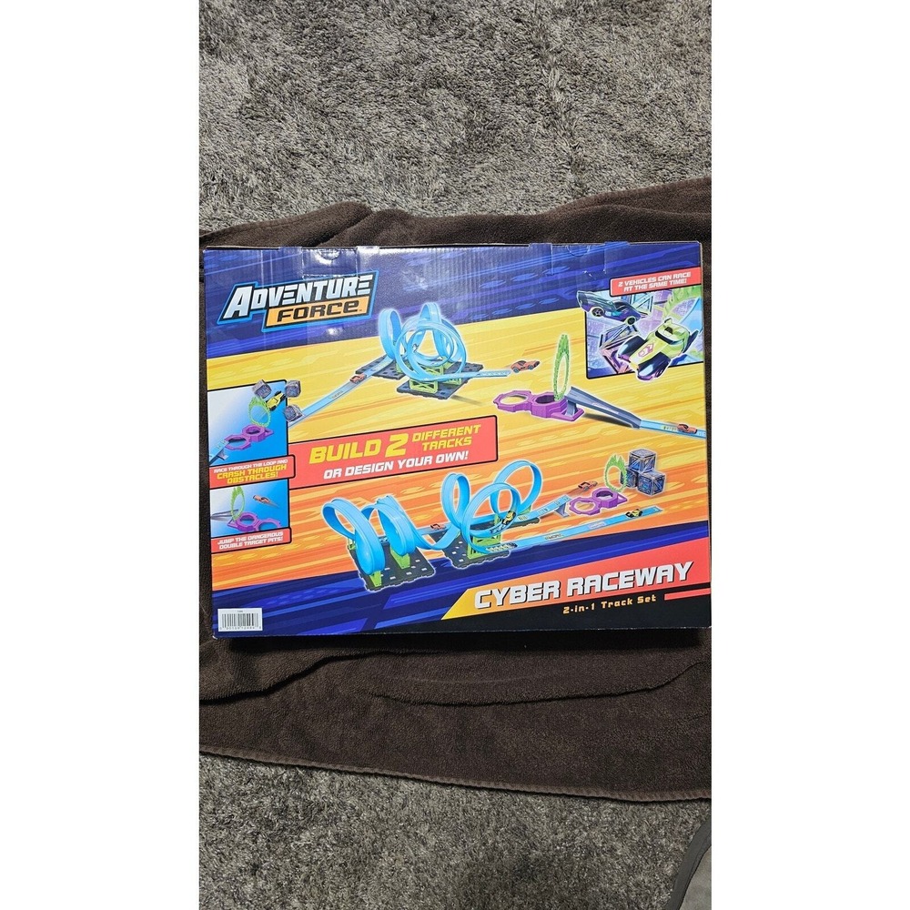 Adventure Force Cyber Raceway Playset With 2 Pullback Vehicles New / In Box - Picture 2 of 2